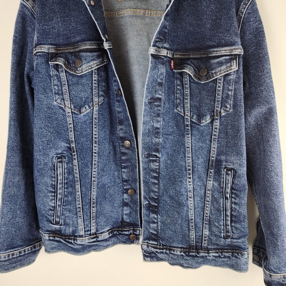 Levis Dark Blue Trucker Red Tab Jean Jacket Size XL - Picture 3 of 9